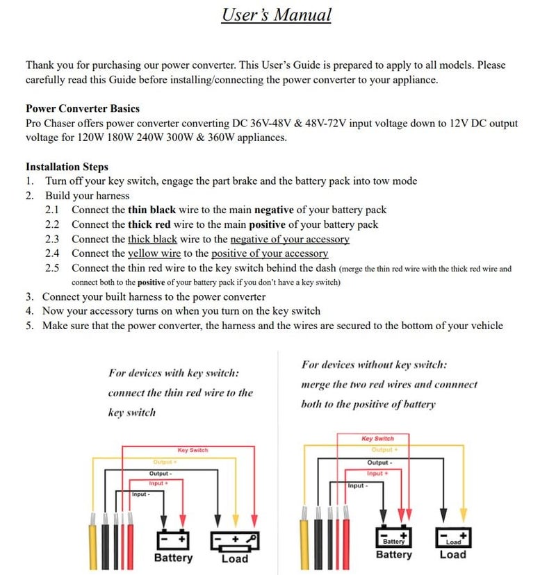 Pro Chaser DC-DC 72V 60V 48V Volt Voltage to 12V Step Down Voltage Reducer Regulator 360W 30A for Scooters & Bicycles Golf Cart (30A 360W) - Image 3